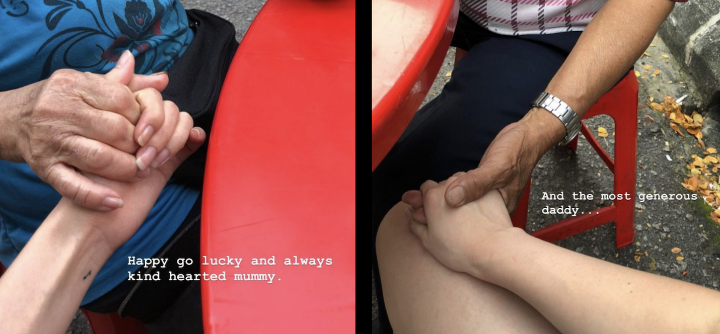 Holding my mother's and father's hands